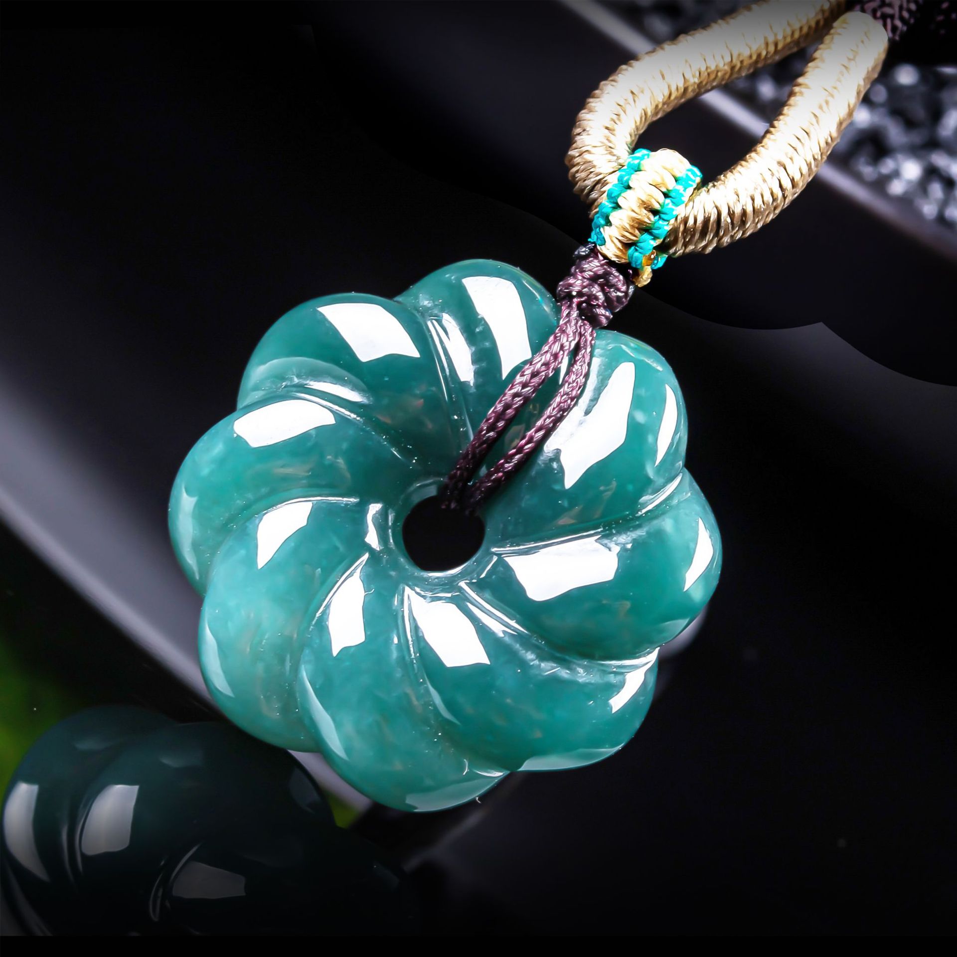 Jewelry & Watches Sp Z Oo Janów Lubelski - Natürlicher burmesischer Jadeit-Blumenanhänger Halskette Accessoires Edelstein-Talismane