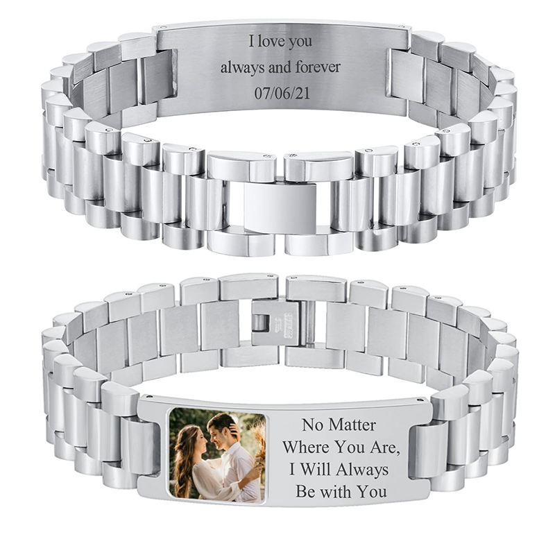Jewelry Clasp Watches - Benutzerdefiniertes Bild Text Armband Uhrenarmband Edelstahl