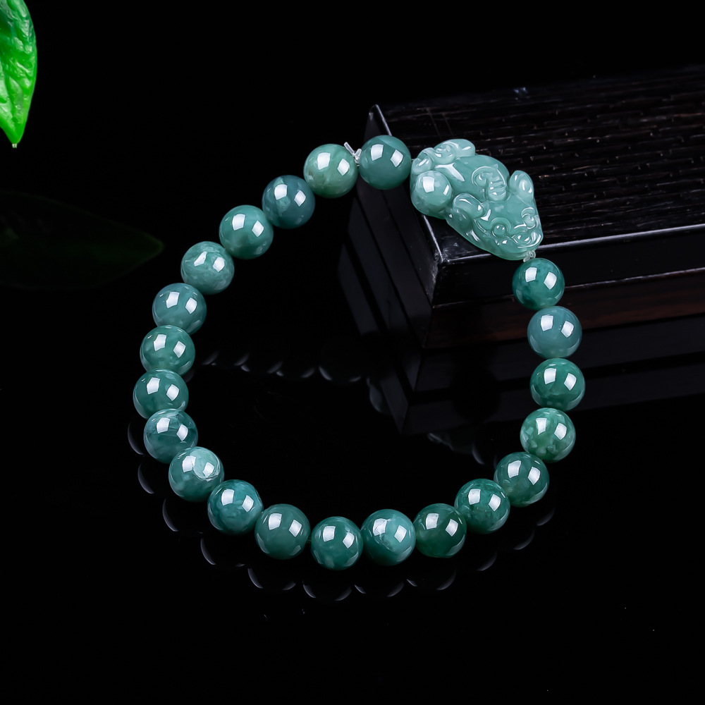 Jewelry & Watches Sp Z Oo Janów Lubelski - Natürliches burmesisches Jadeit-Pixiu-Armband, Vintage-Talismane, Charm-Geschenke für