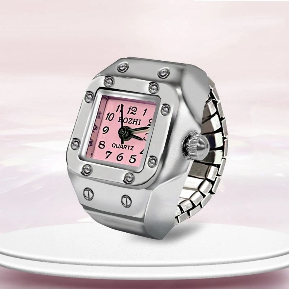 Jewelry Watches Men - Kreative Quadratische Zifferblatt-Ringuhr Legierung Gehäuse Paar