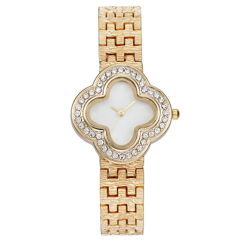 Jewelry Diamond Watches - Damen-Quarzuhr mit Vierblättrigem Kleeblatt und Diamantzifferblatt,