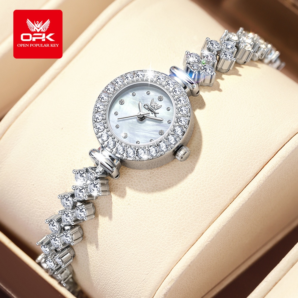 Jewelry Diamond Watches - OPK 6057 Volldiamant-Quarzuhren für Damen, luxuriöse,
