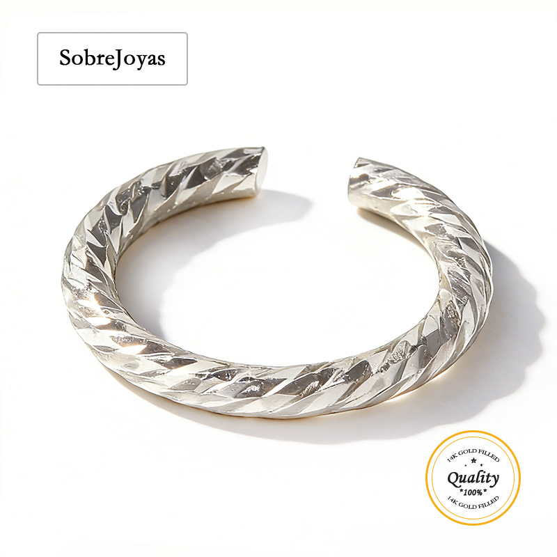 Sterling Silver Ring - 925er Sterlingsilber Funkelnde geschlossene Biegeringe, offene