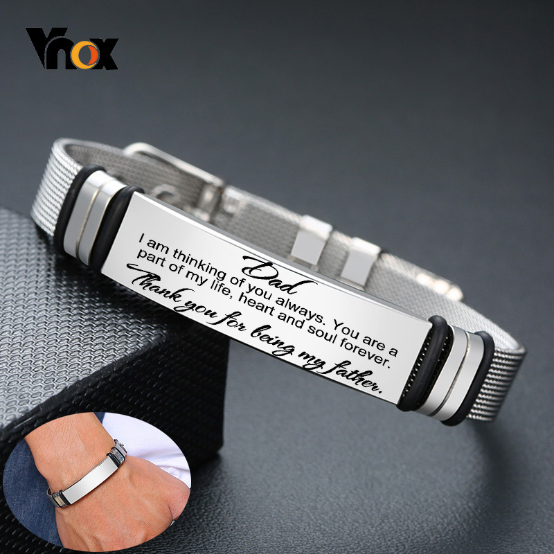 Jewelry Clasp Watches - Vnox Herren Edelstahl benutzer definierte Gravur