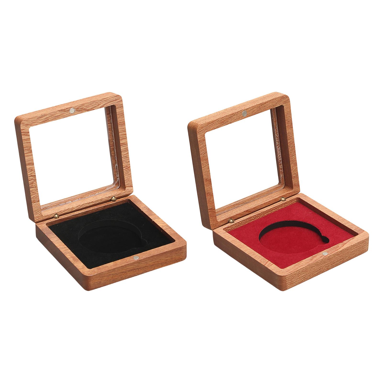 Collectors Coins Jewelry & Watches Of Smithtown - Holz-Münzpräsentationsbox mit Samt-Innenausstattung Staubdichte Münzkapsel-Aufbewahrungsbox für