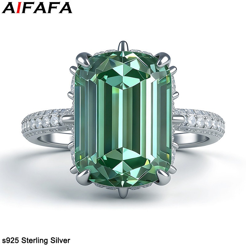 Sterling Silver Ring - Smaragdgrüne Paraiba-Ringe aus 925er Sterlingsilber für