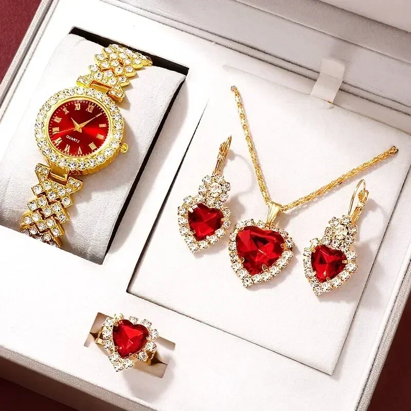Jewelry Clasp Watches - Goldene Luxus uhr Frauen Ring Halskette