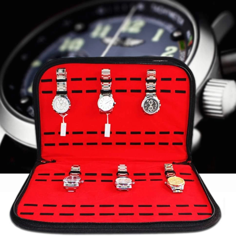 Jewelry Box Organizer Watches - 20-Fach Uhrenaufbewahrungstasche Praktische Reise-Uhrentasche Herren-Uhrenbox Uhren-Schmuck-Organizer