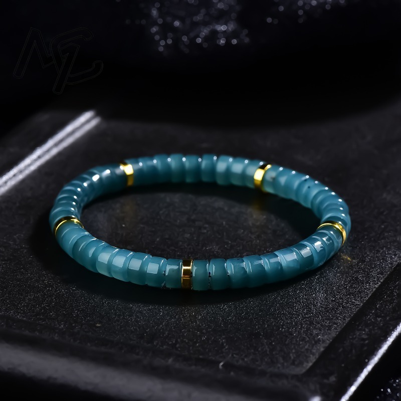 Jewelry & Watches Sp Z Oo Janów Lubelski - Natürliche Jadeit Blauwasser Abakus-Perlen Spacer-Armband Luxus-Qualitätsschmuck