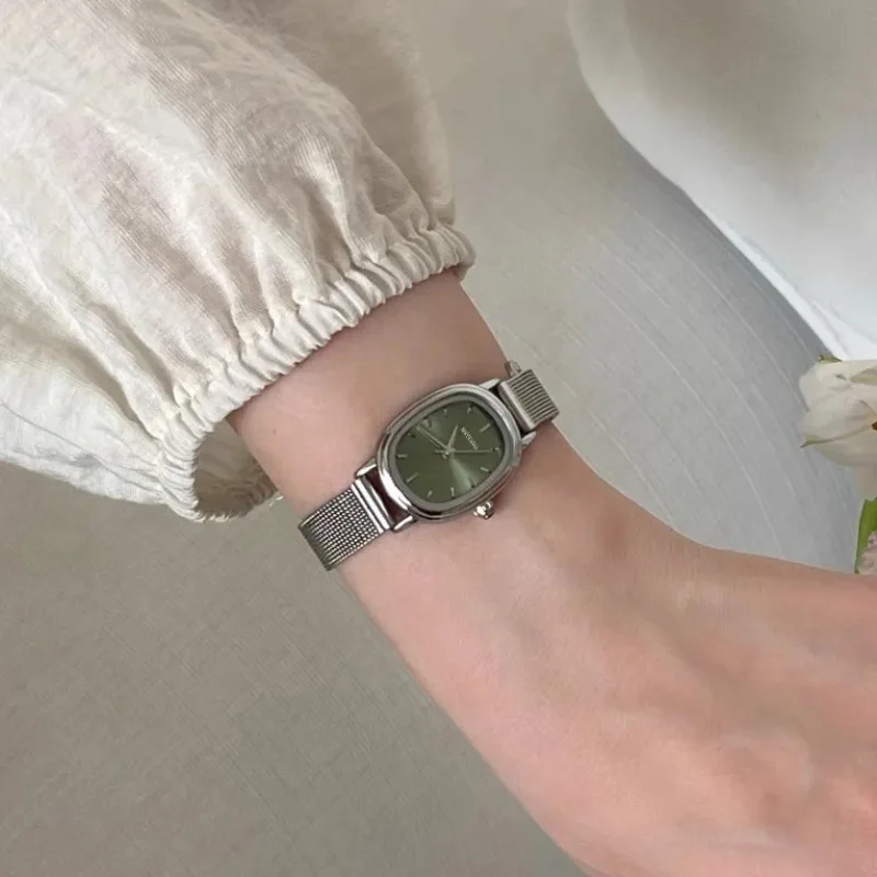 Jewelry Watches Women - Kleine Oval Zifferblatt Grüne Uhr Einfache