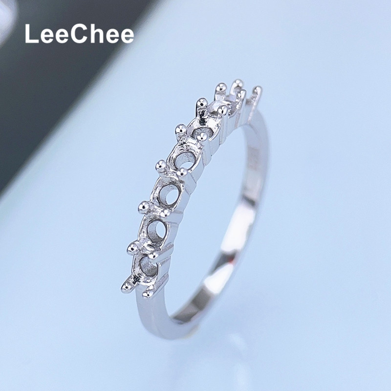 Sterling Silver Ring - Feste Bandringfassungen für Moissanit oder Edelsteine,