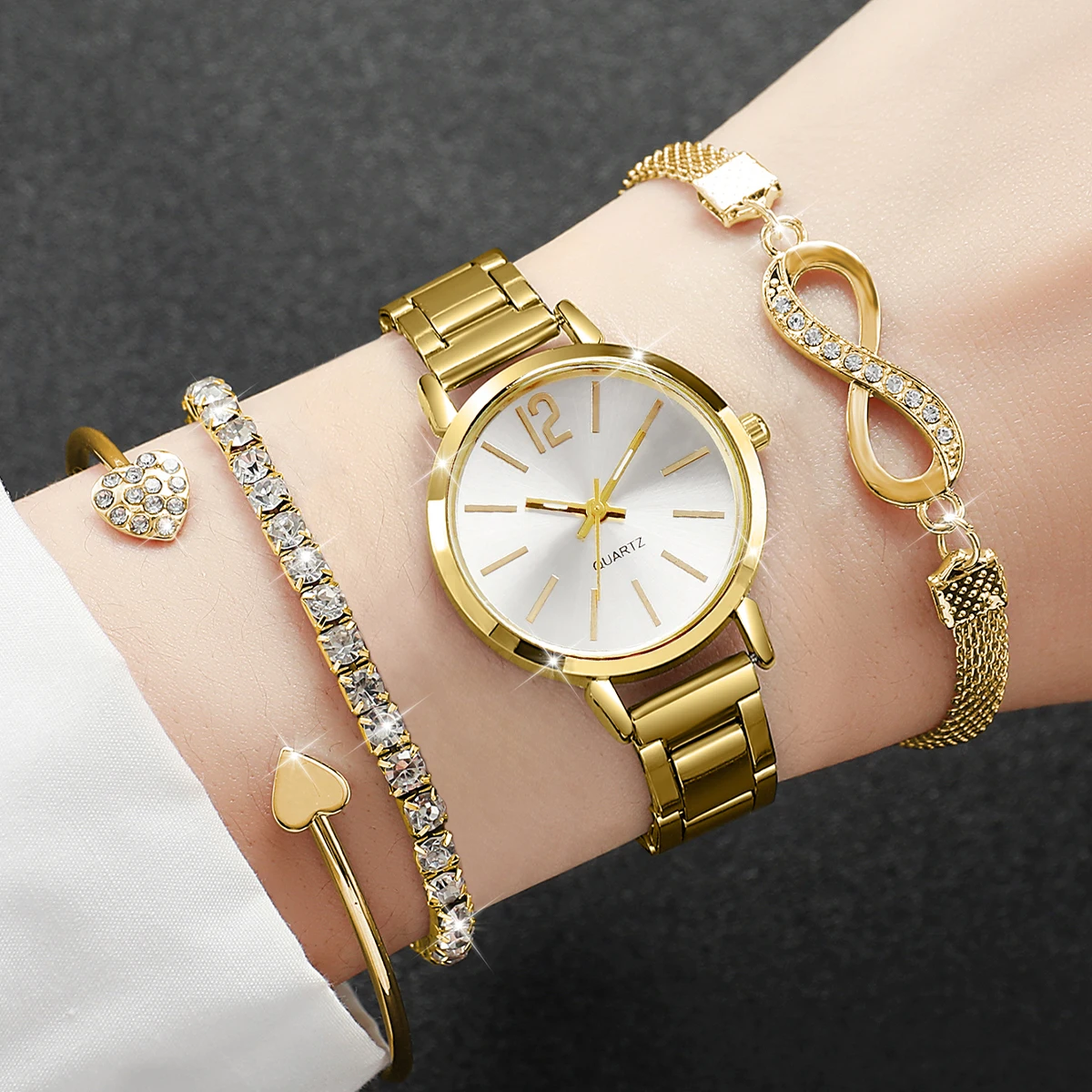 4 Teile/satz Mode Legierung St – Jewelry Diamond Watches Bewertung und Preis