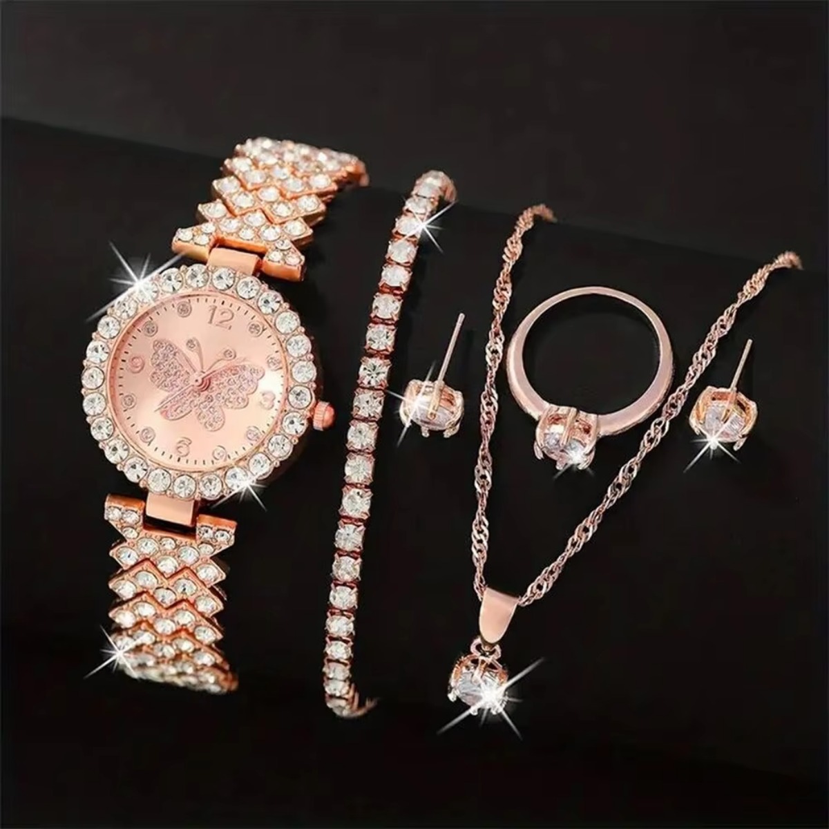 6-teiliges Set Luxus-Strass-Sc – Jewelry Clasp Watches Bewertung und Preis