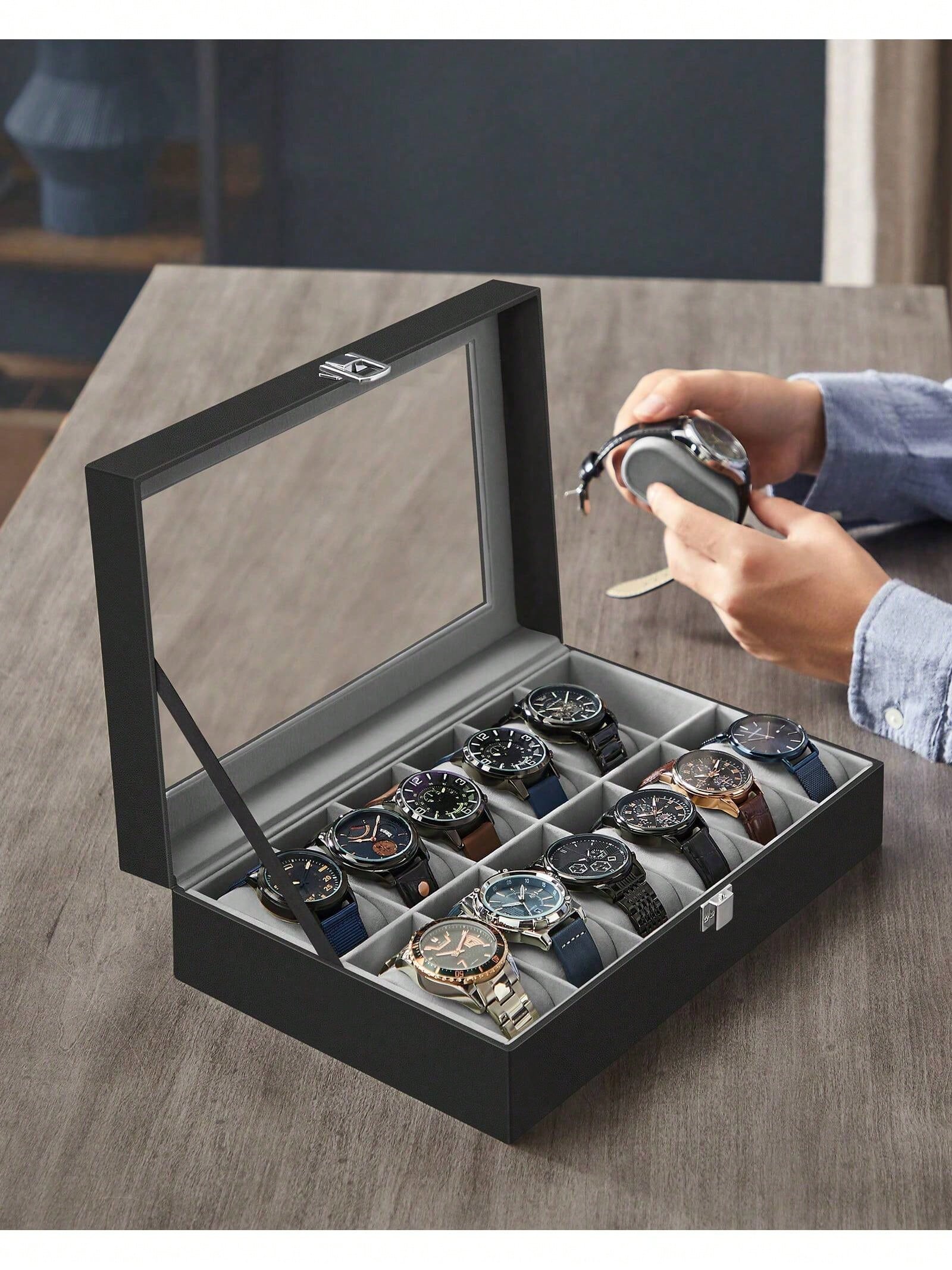 Abschließbare Uhrenbox mit 12  – Jewelry Box Organizer Watches Bewertung und Preis