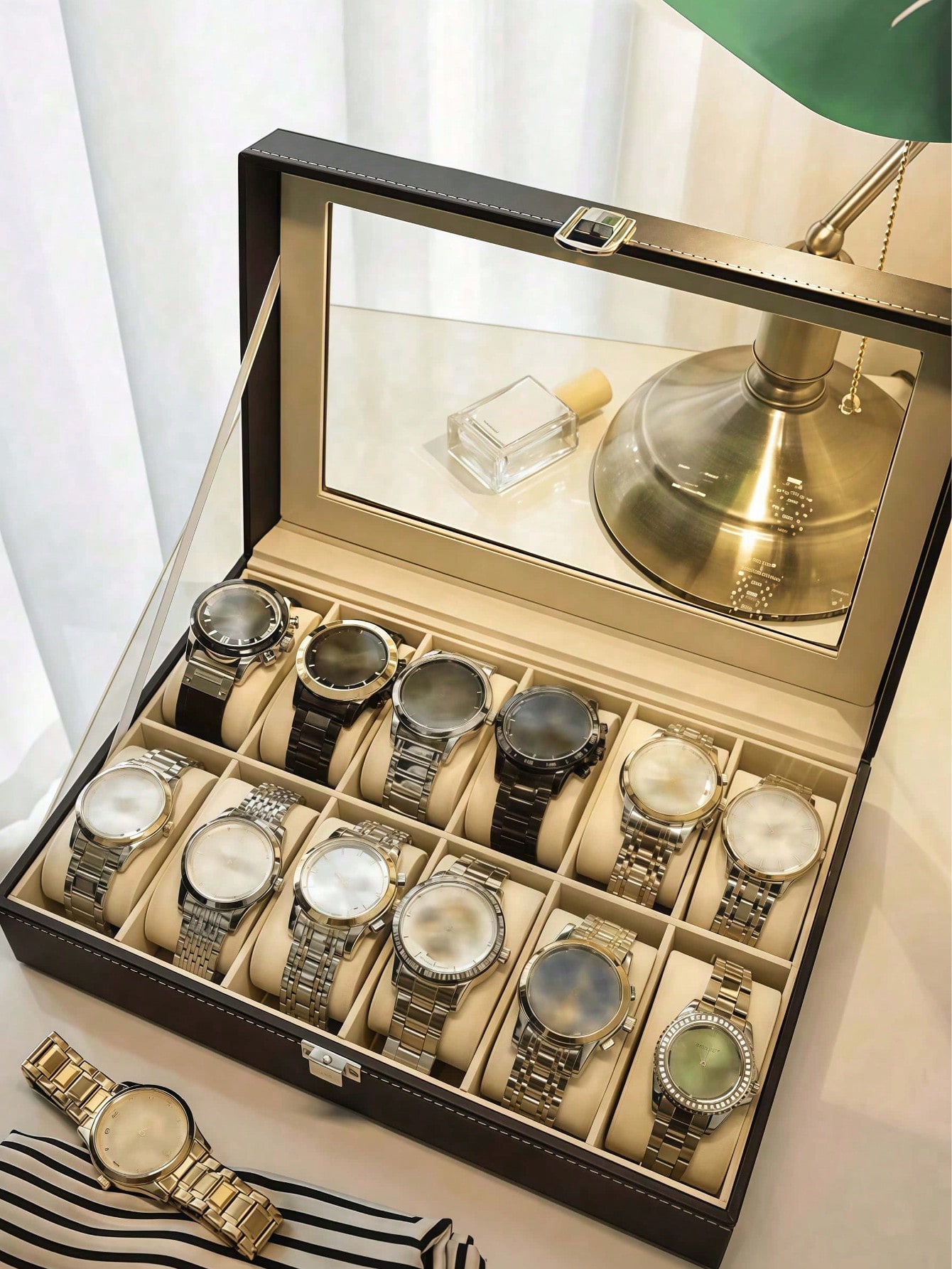 Leder-Uhrenbox mit Schloss, Gr – Jewelry Watches Women Bewertung und Preis