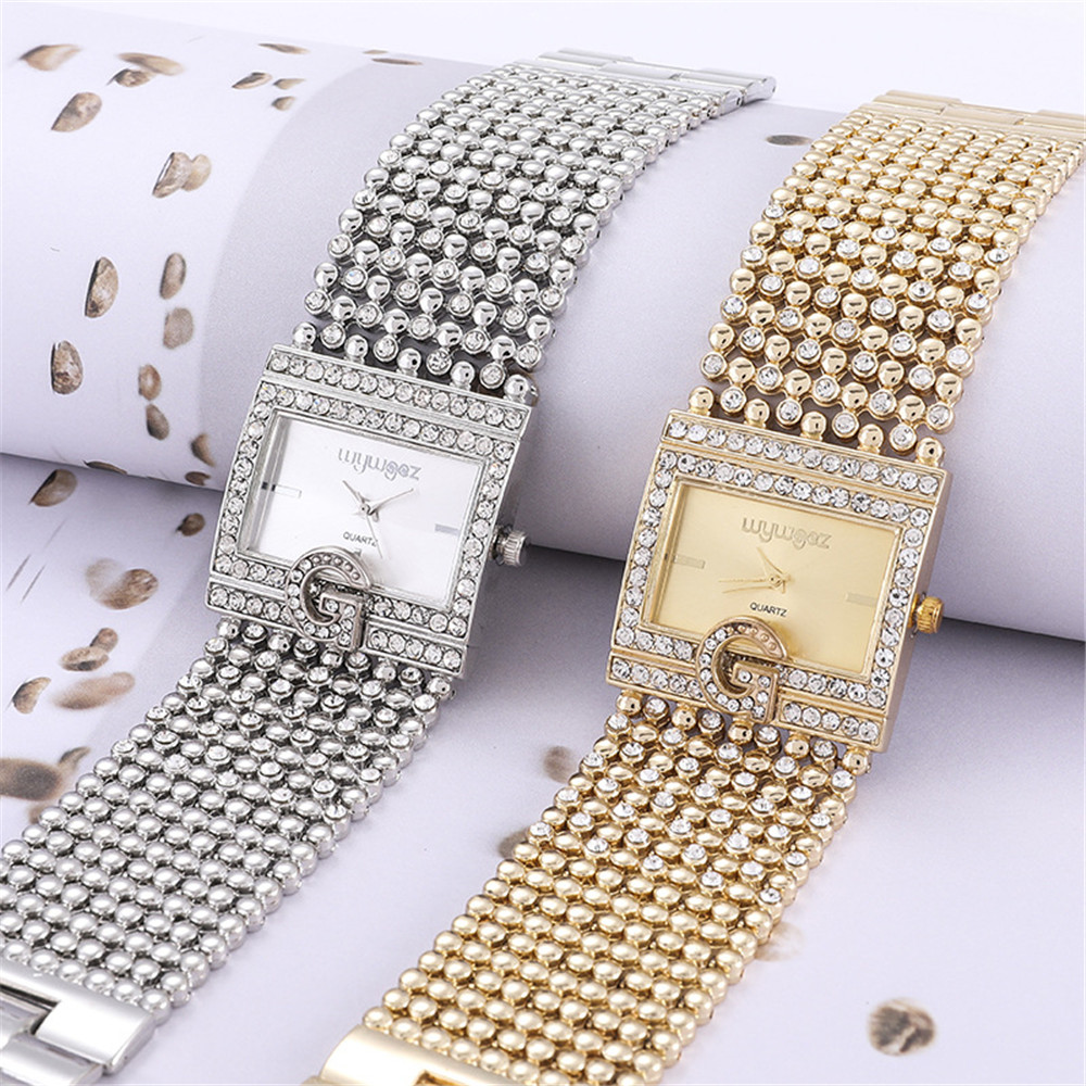 Einfache quadratische Gold uhr – Jewelry Diamond Watches Bewertung und Preis